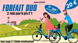 Forfait Duo location de vélos électrique Zebullo à Reims