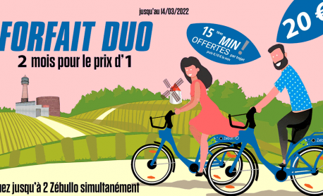 Forfait Duo location de vélos électrique Zebullo à Reims
